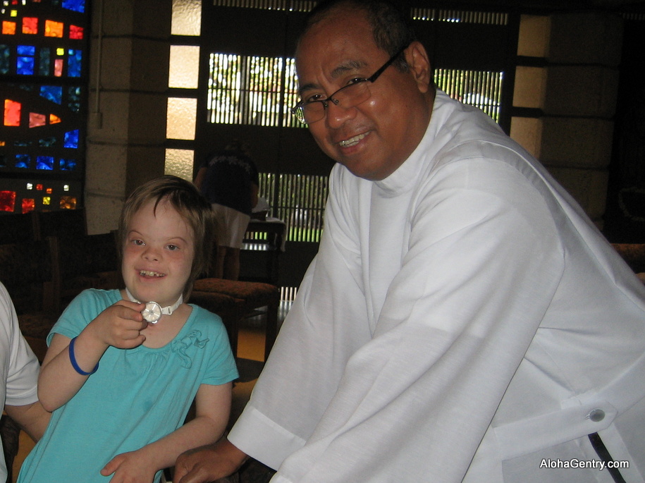 150408 Ella with Monsignor Terry